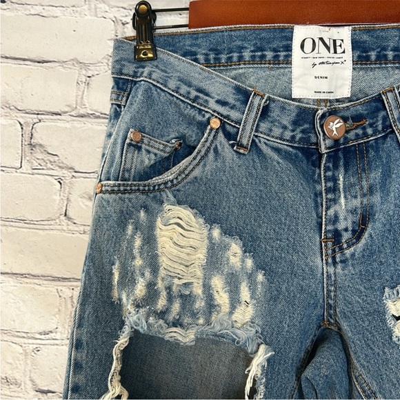 One Teaspoon Recid, Low Waist, Relaxed Hip, Drop Crotch, Tapered Jeans Size 26 - Picture 3 of 9